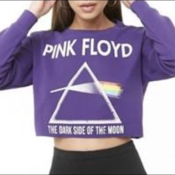 Pink Floyd Tops - Pink Floyd Small Purple Crop Thermal